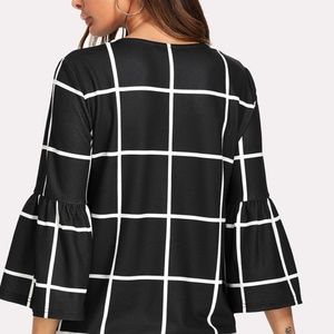 SHEIN Tops - Black and White Grid Top SHEIN Tops - Black and White Grid Top